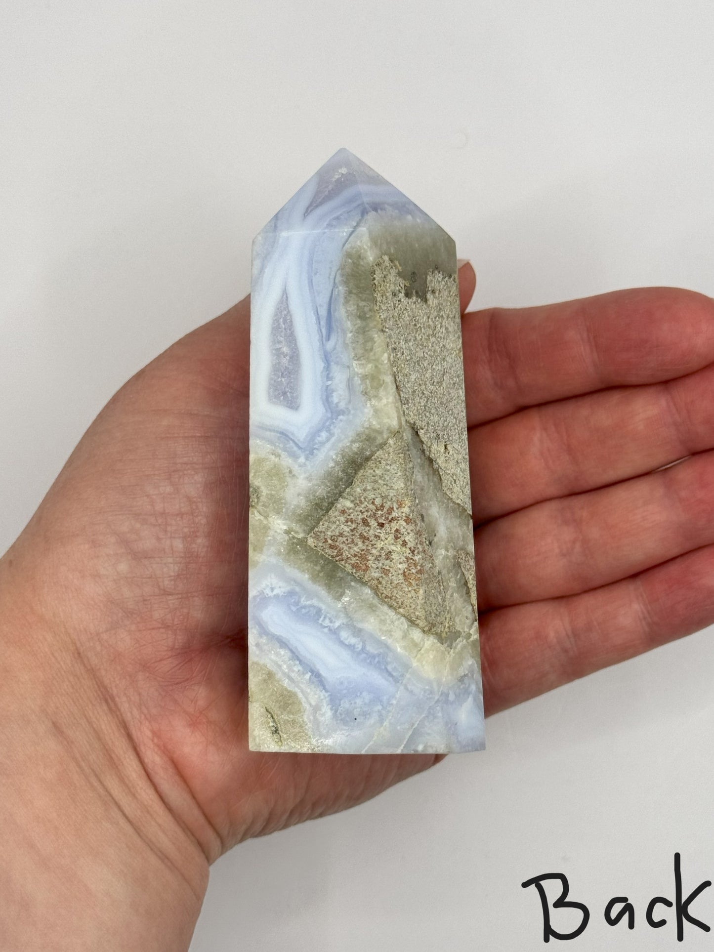 Blue Lace Agate Druzy Tower