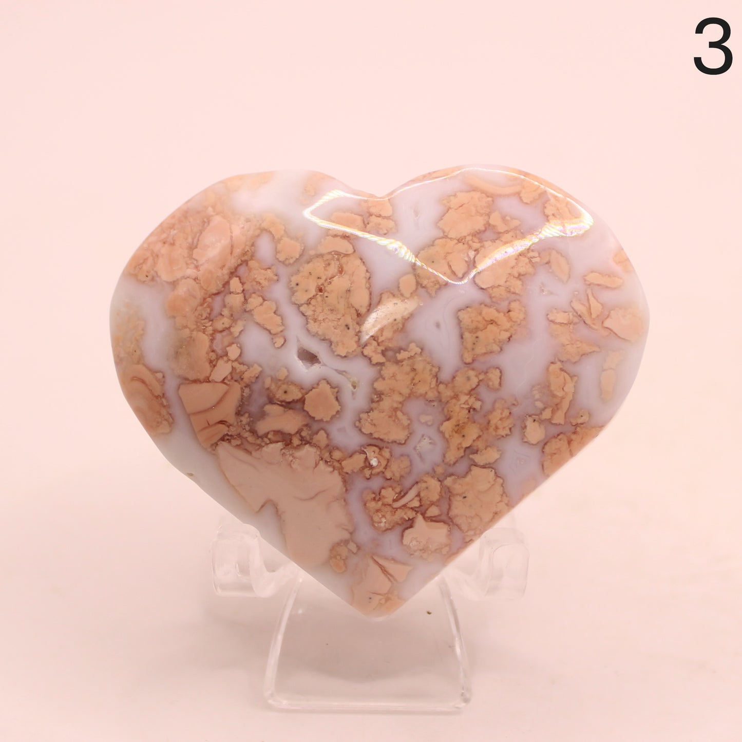 Cotton Candy Agate Heart