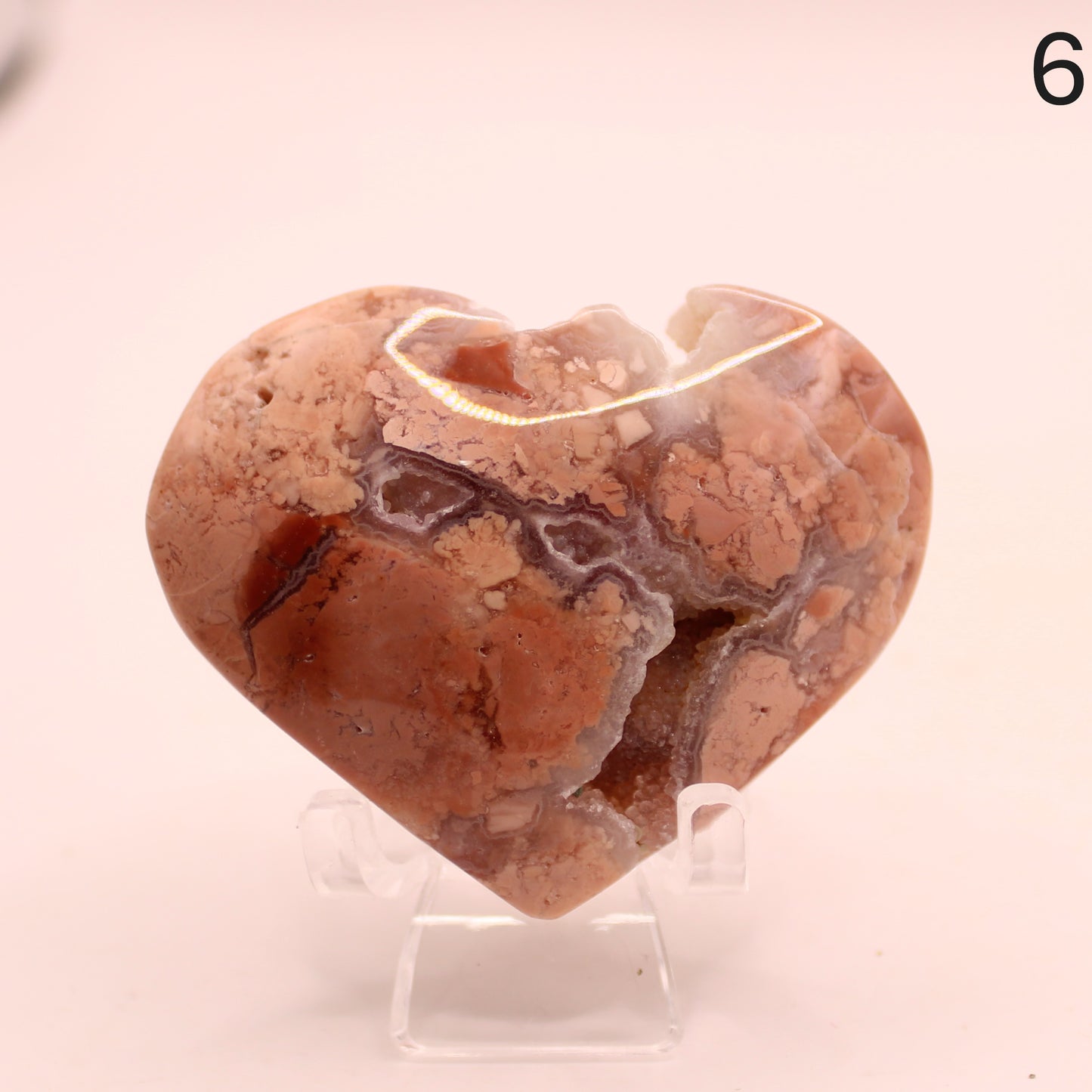 Cotton Candy Agate Heart