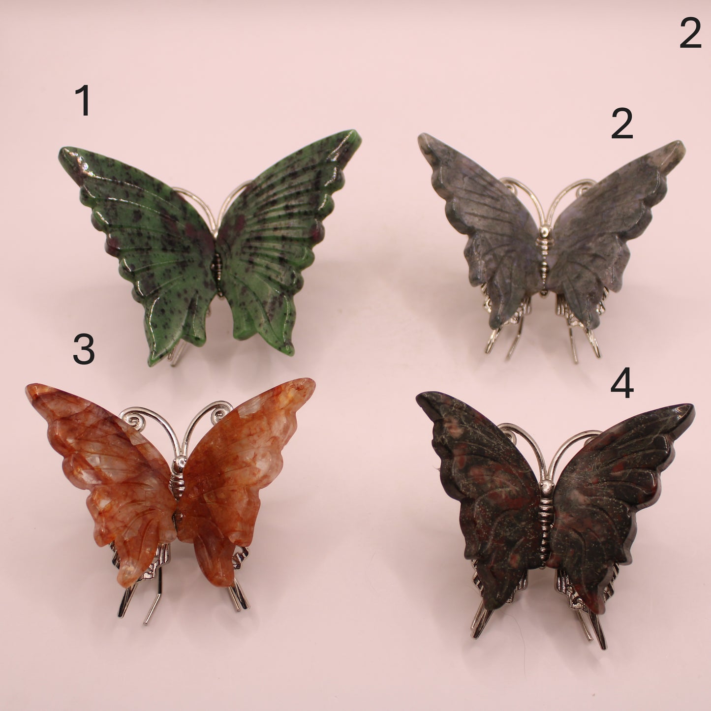 Metal Butterflies with Crystal Wings