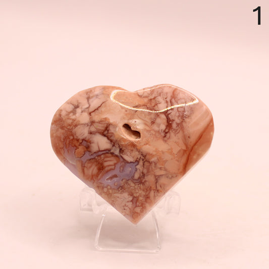 Cotton Candy Agate Heart