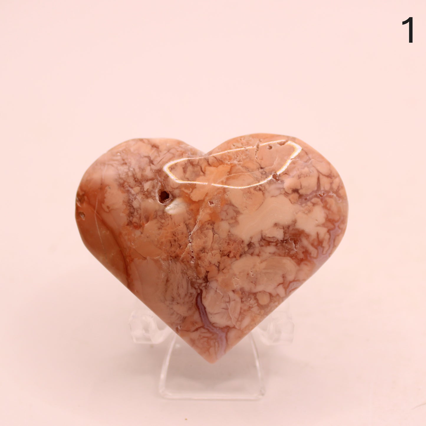 Cotton Candy Agate Heart