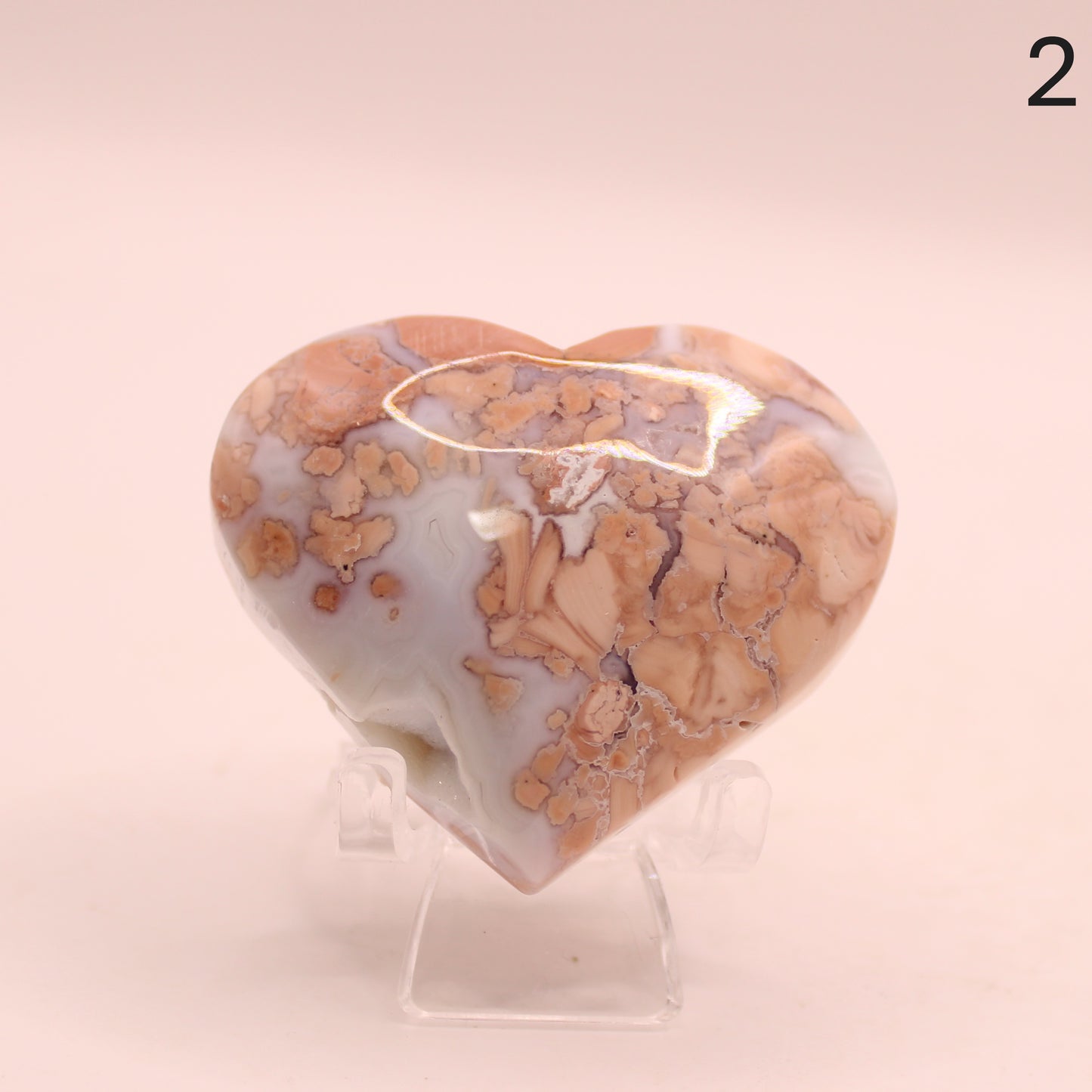 Cotton Candy Agate Heart