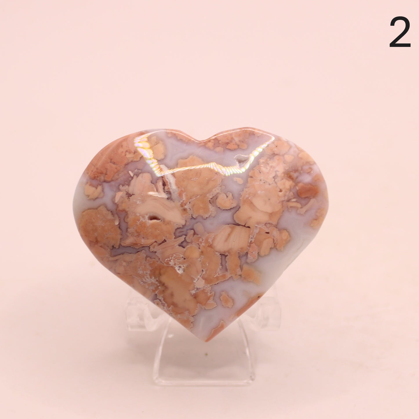 Cotton Candy Agate Heart