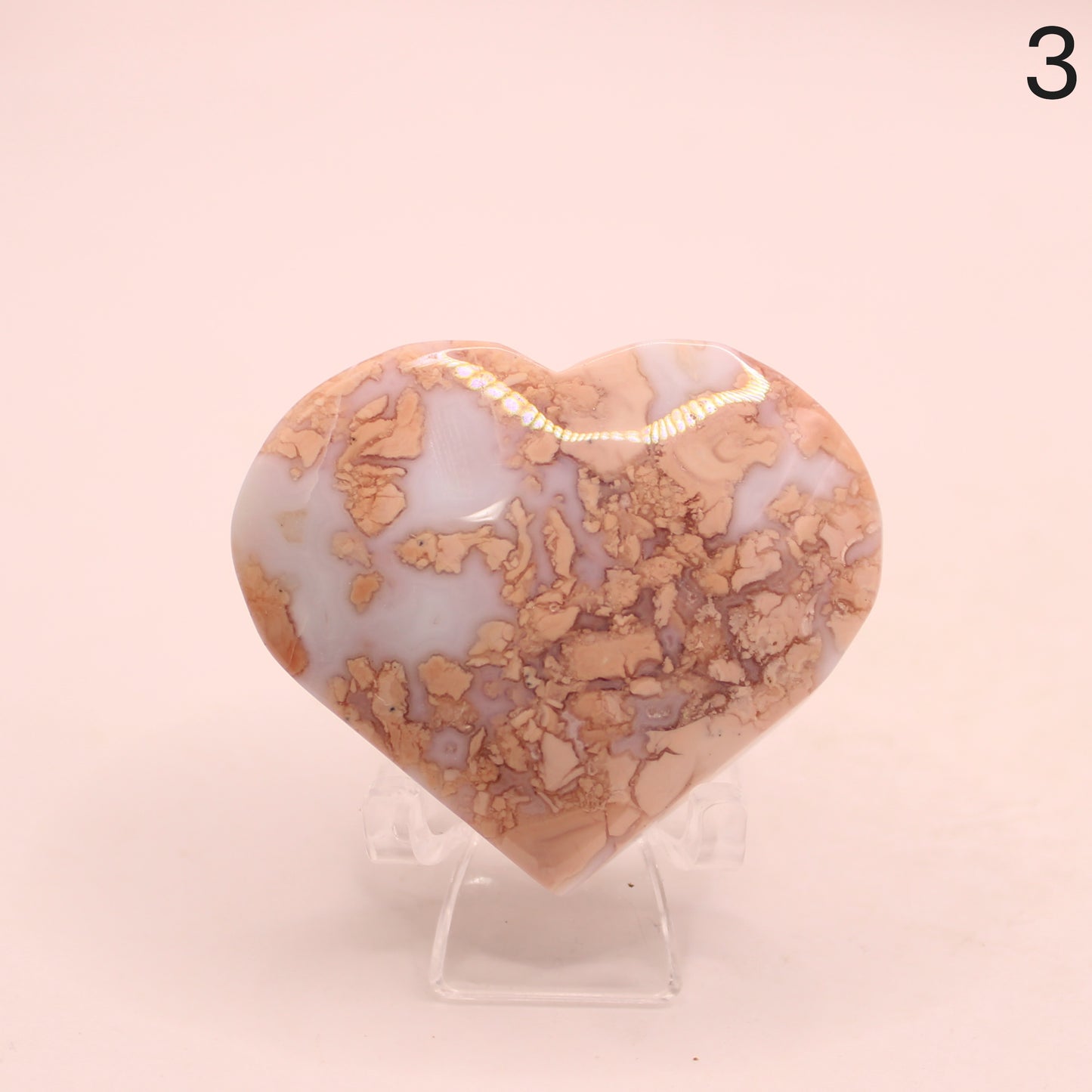 Cotton Candy Agate Heart