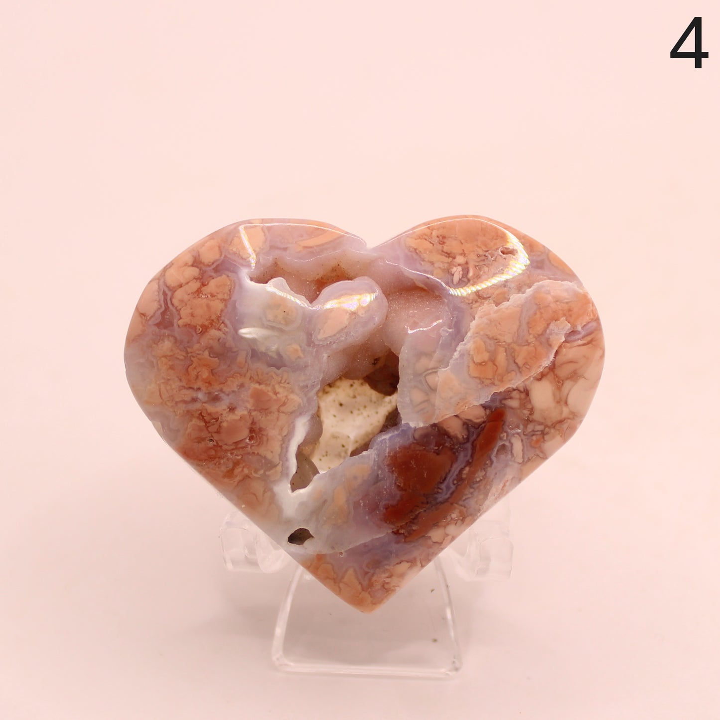 Cotton Candy Agate Heart