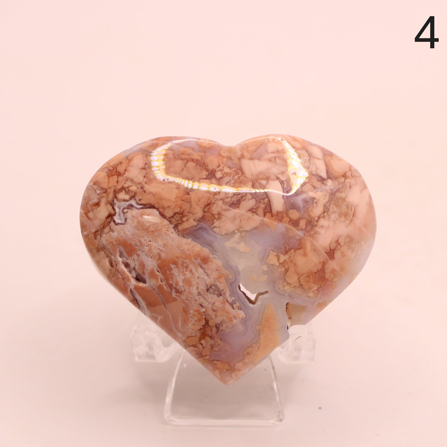 Cotton Candy Agate Heart