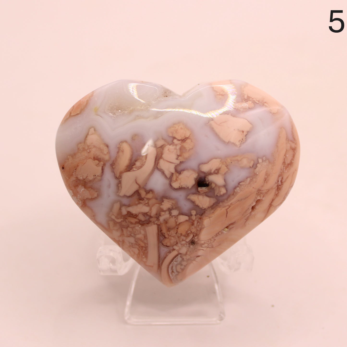 Cotton Candy Agate Heart