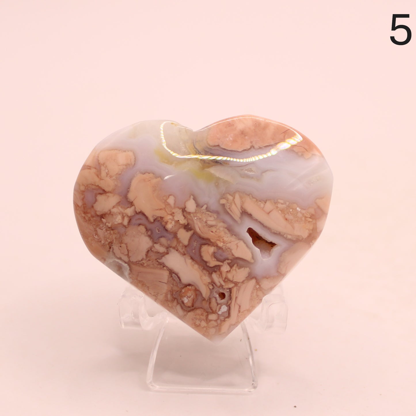 Cotton Candy Agate Heart