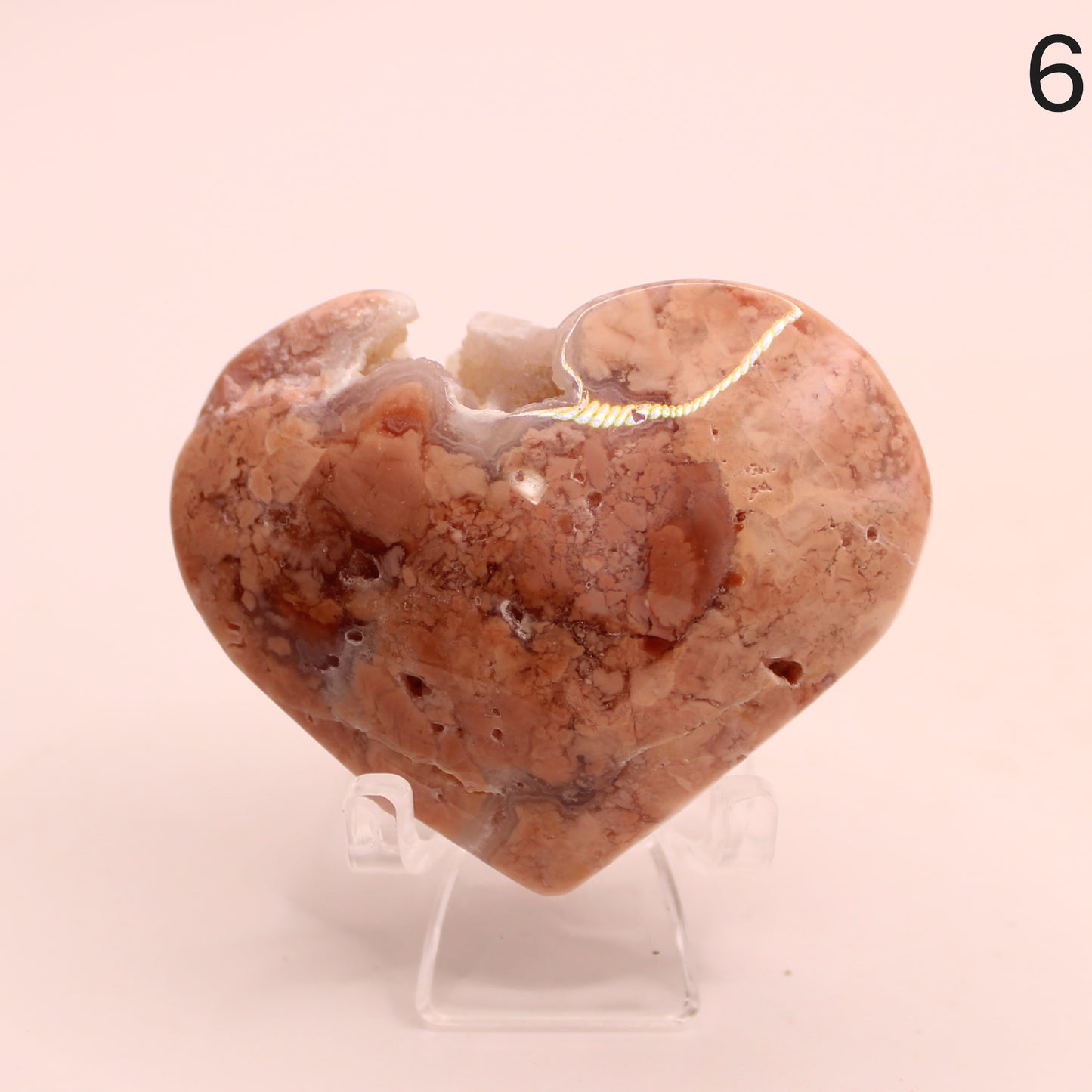 Cotton Candy Agate Heart