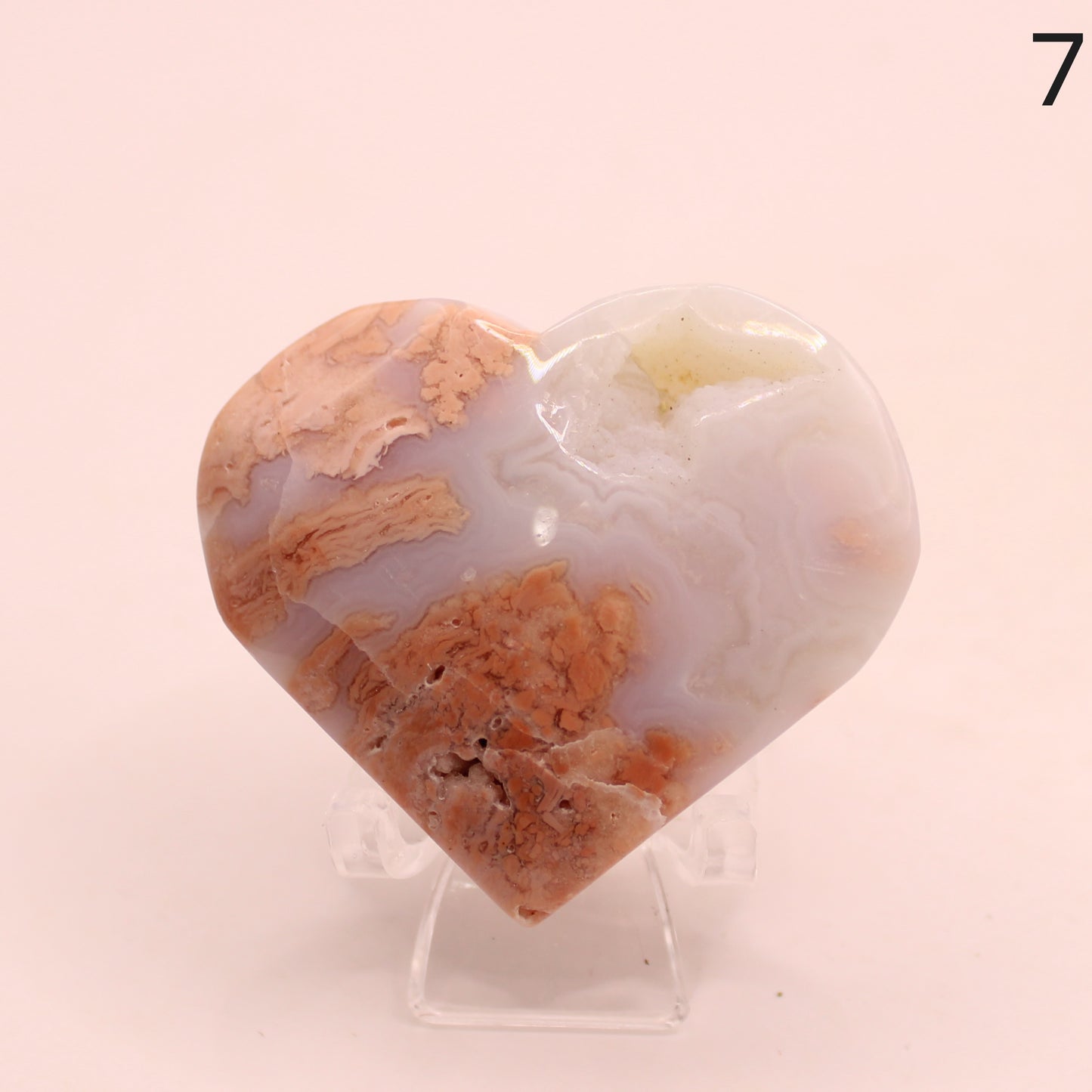 Cotton Candy Agate Heart