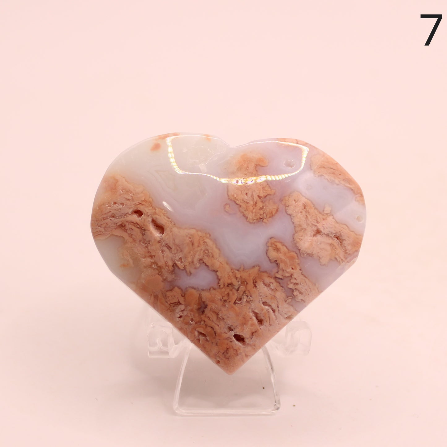 Cotton Candy Agate Heart