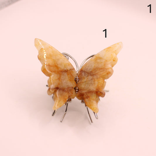 Metal Butterflies with Crystal Wings