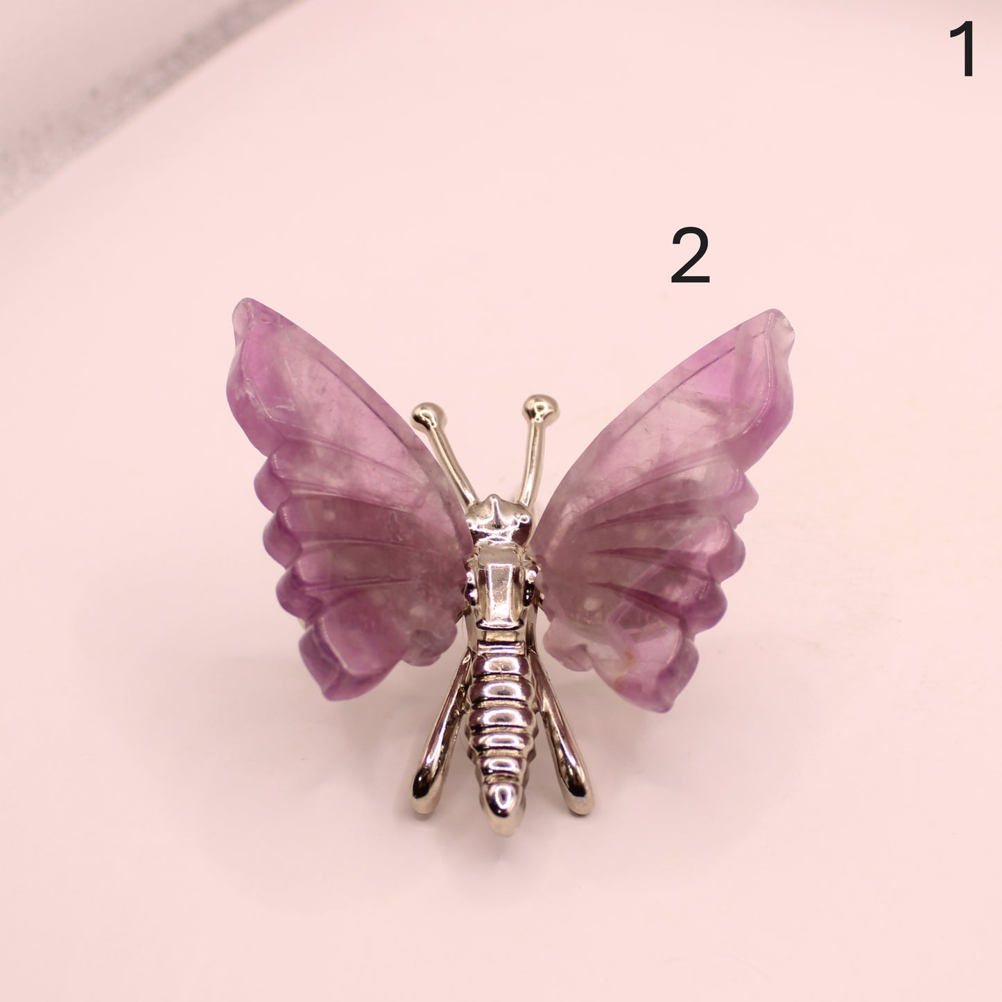 Metal Butterflies with Crystal Wings