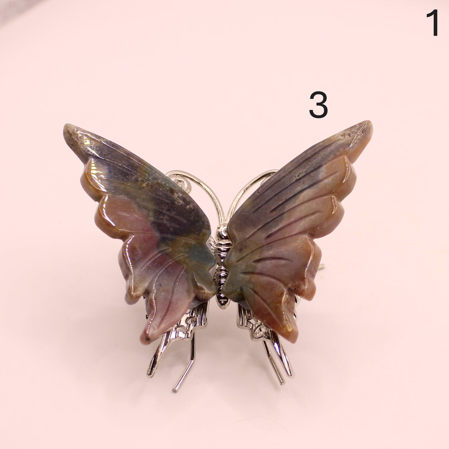 Metal Butterflies with Crystal Wings