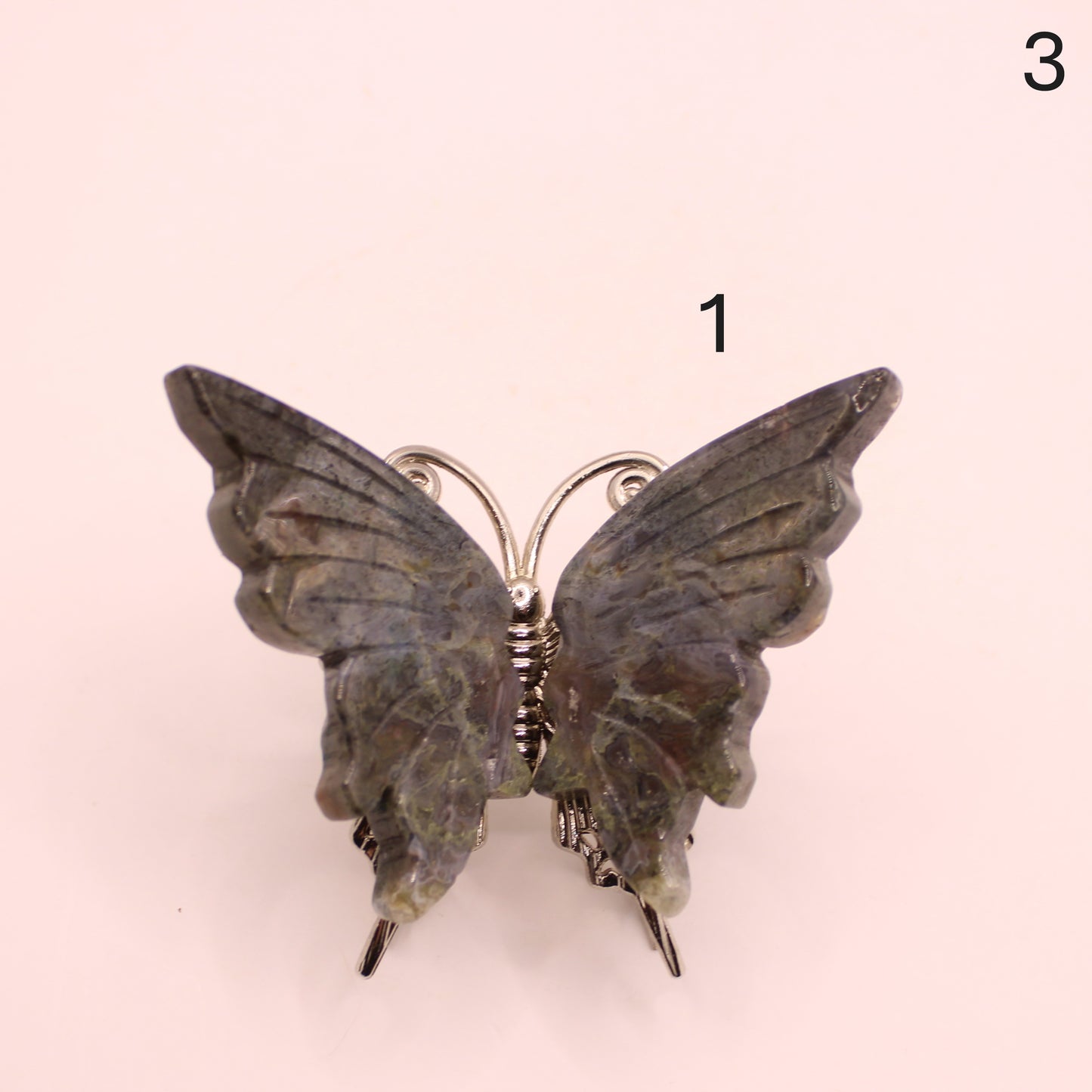 Metal Butterflies with Crystal Wings