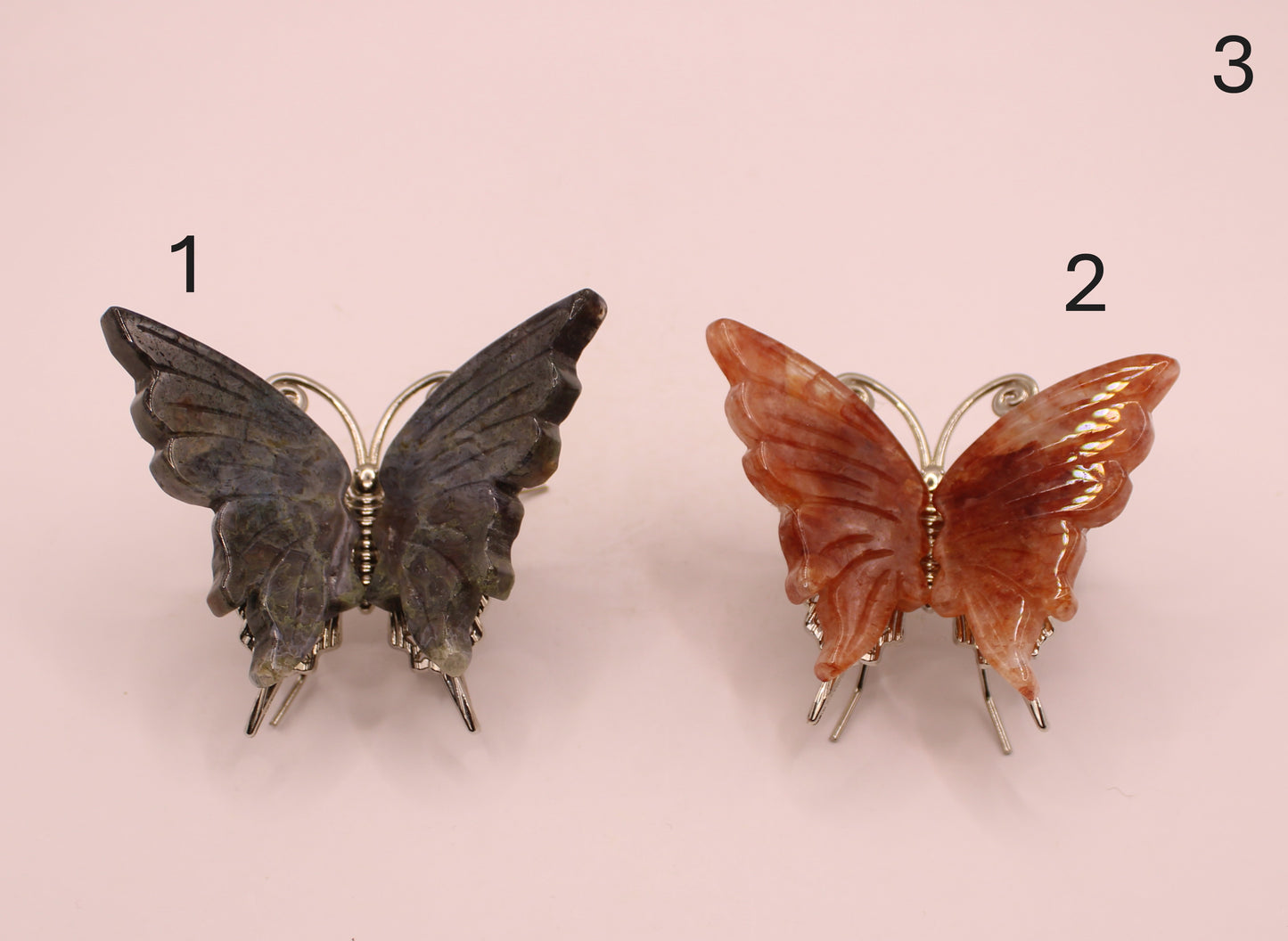 Metal Butterflies with Crystal Wings
