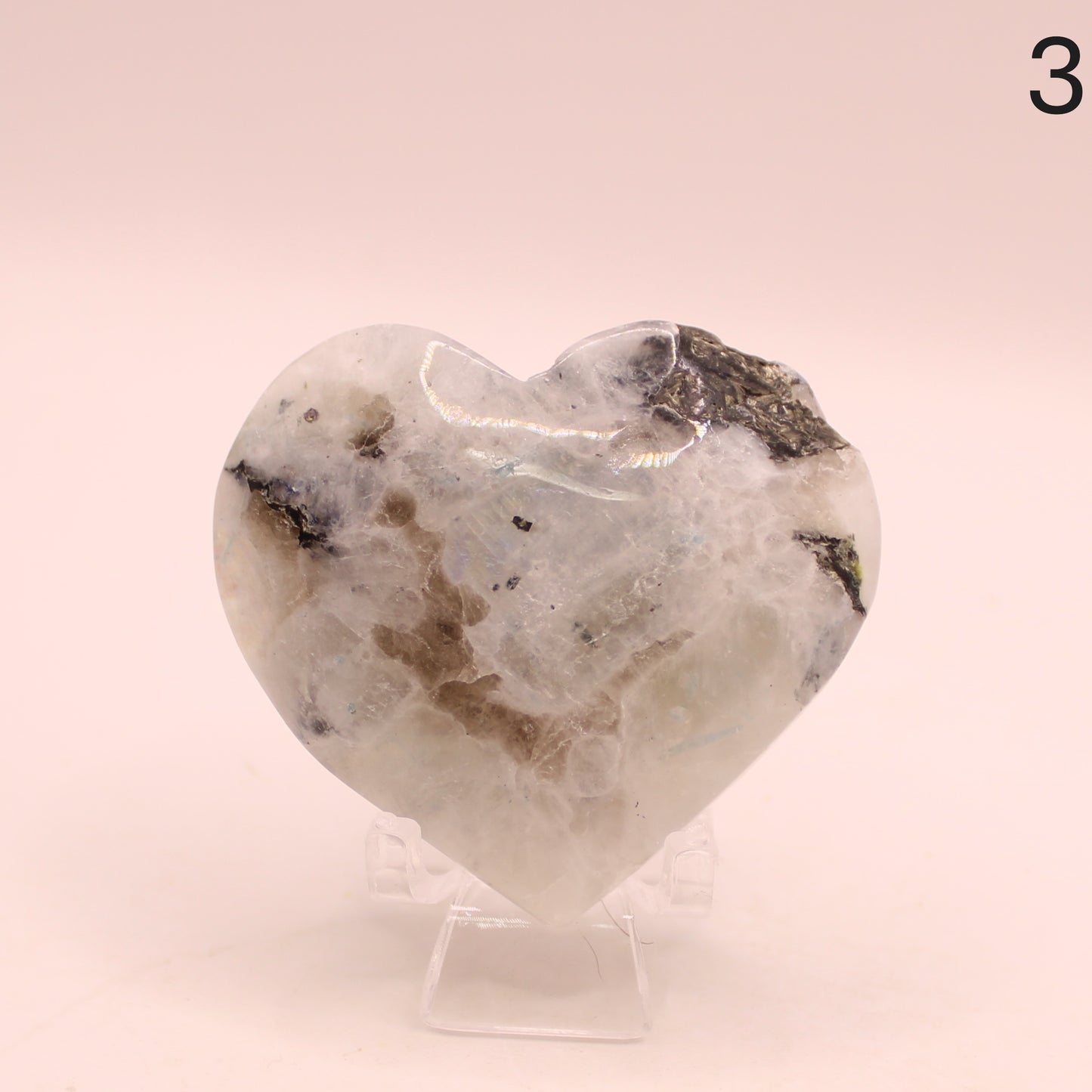 Rainbow Moonstone Heart